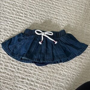 Denim Skirt with White Bow for Kids